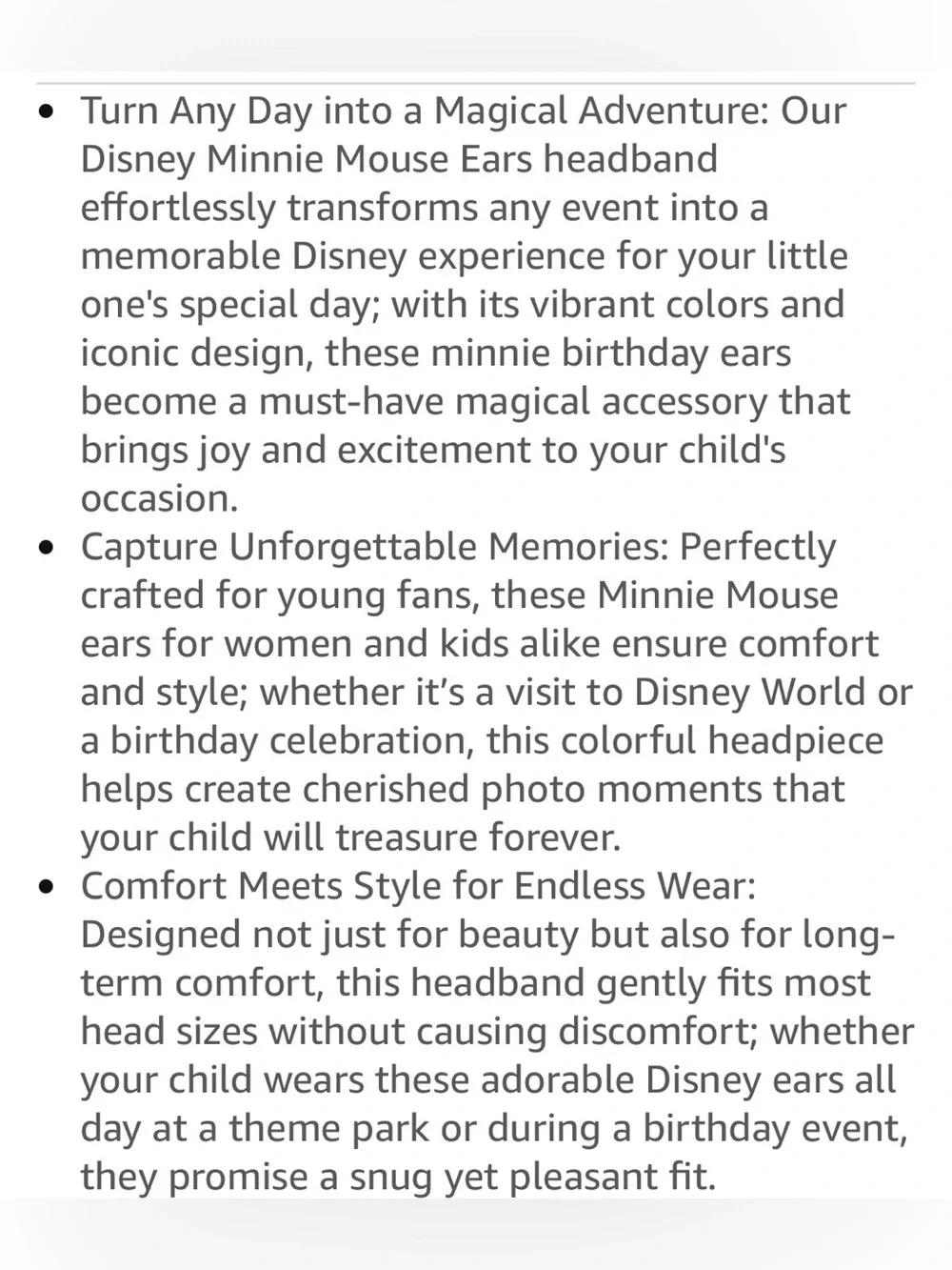 Disney Minnie Mouse Red Bow Star Ear Headband